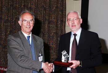 Bill Steen being presented with his Award